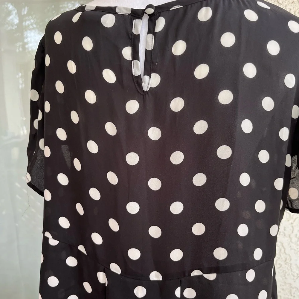 Torrid Black and White Polka Dot Blouse - Picture 4 of 4